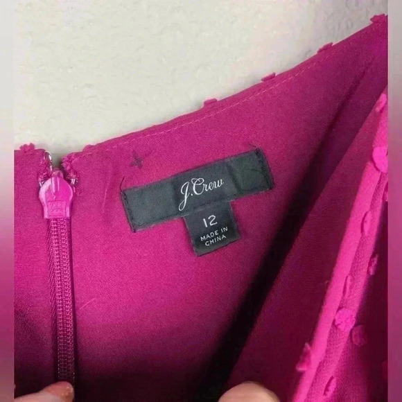 J.CREW Women's 12 Tiered Long-Sleeve Midi Dress Swiss Dot Berry Pink - Picture 10 of 12